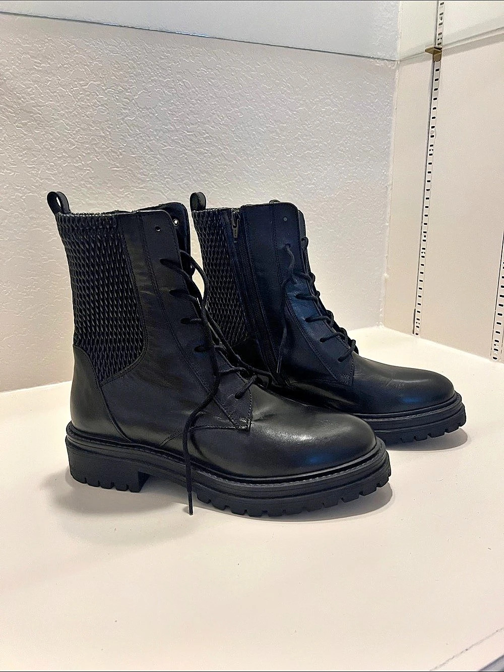 Black Platform Combat Boots Like New